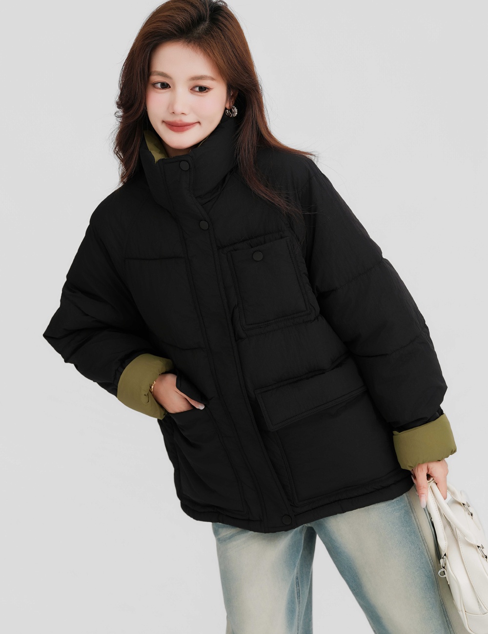 Mixed colors bread clothing cotton coat for women