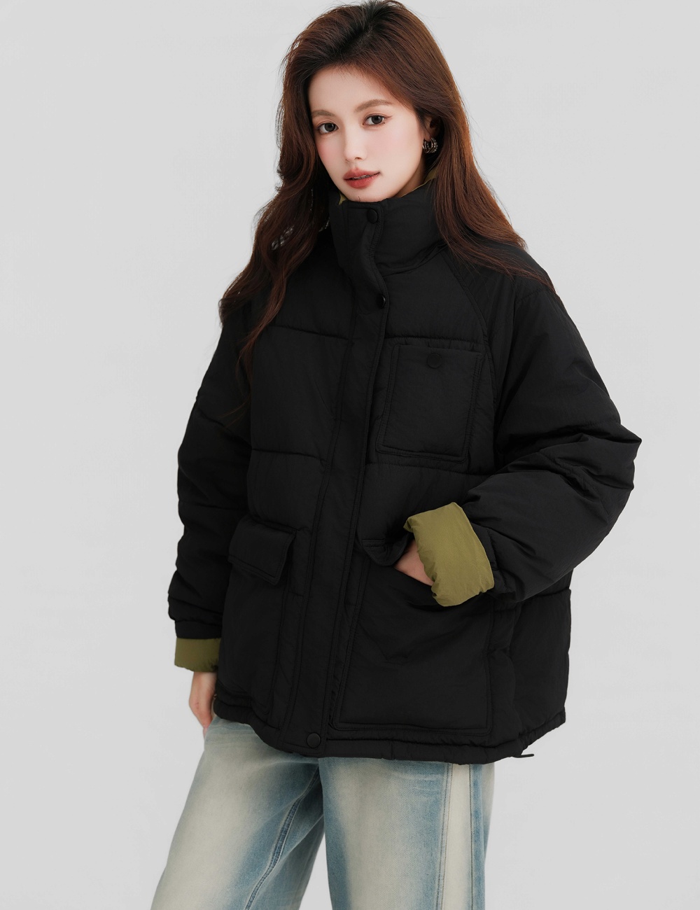 Mixed colors bread clothing cotton coat for women