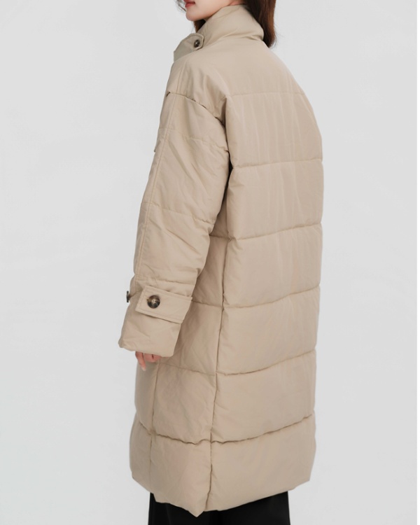 Loose long exceed knee Korean style thick winter cotton coat