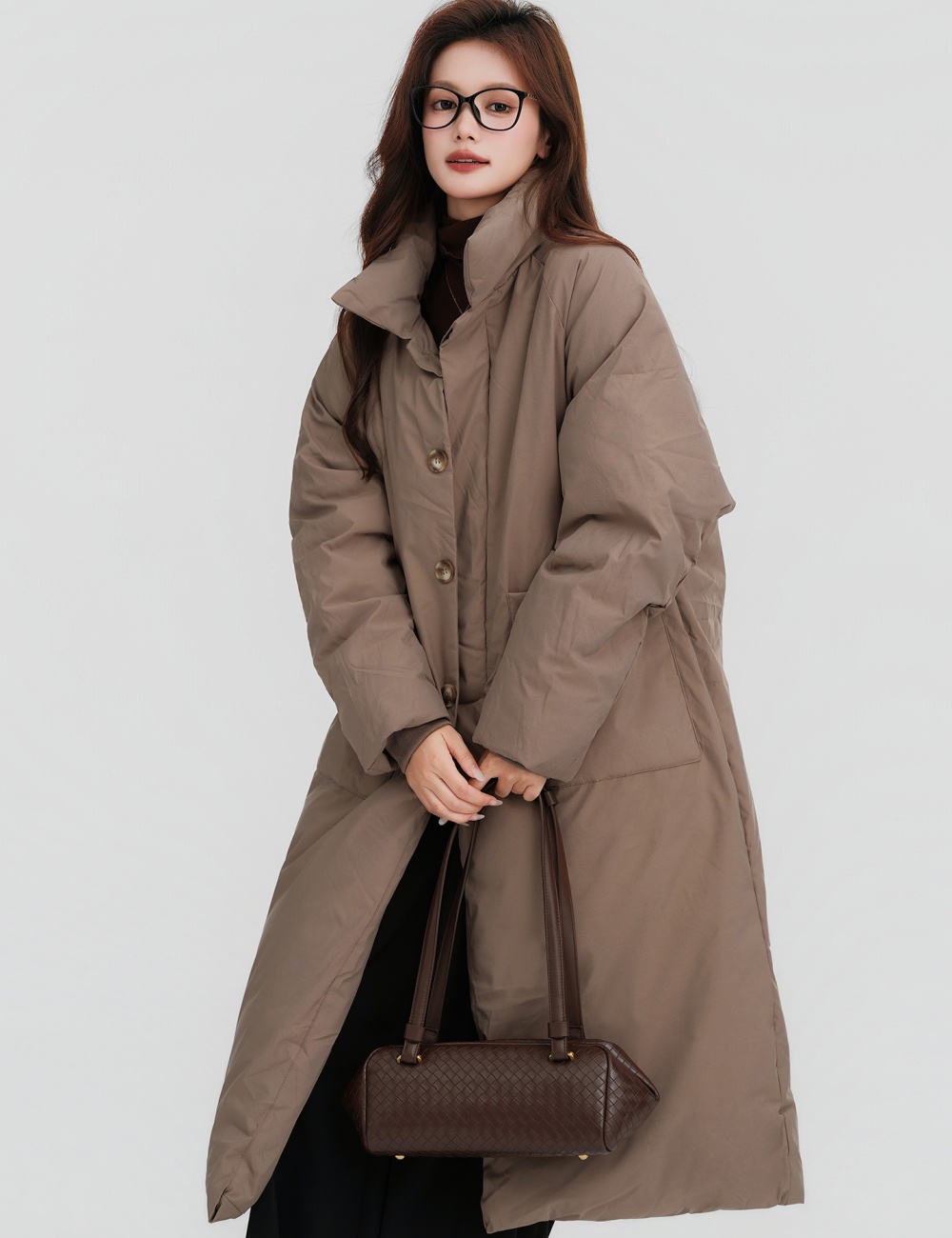 Casual winter loose coat thick long cotton coat