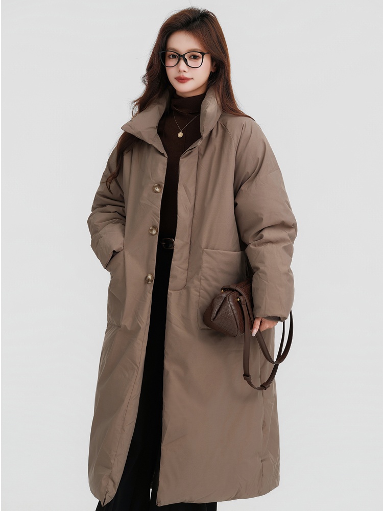 Casual winter loose coat thick long cotton coat
