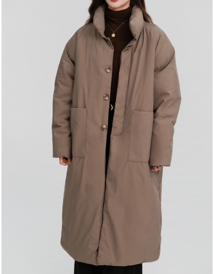 Casual winter loose coat thick long cotton coat