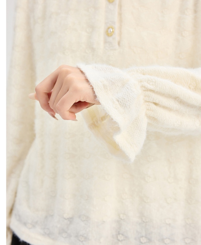 Cstand collar thick tops plus velvet temperament shirt