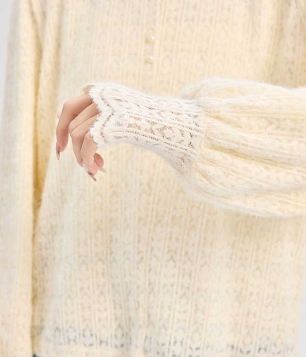 France style all-match tops lace shirt for women