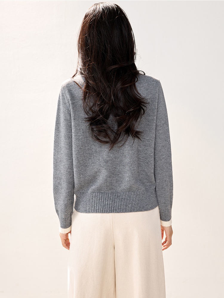 Stripe lazy sweater Pseudo-two autumn and winter tops