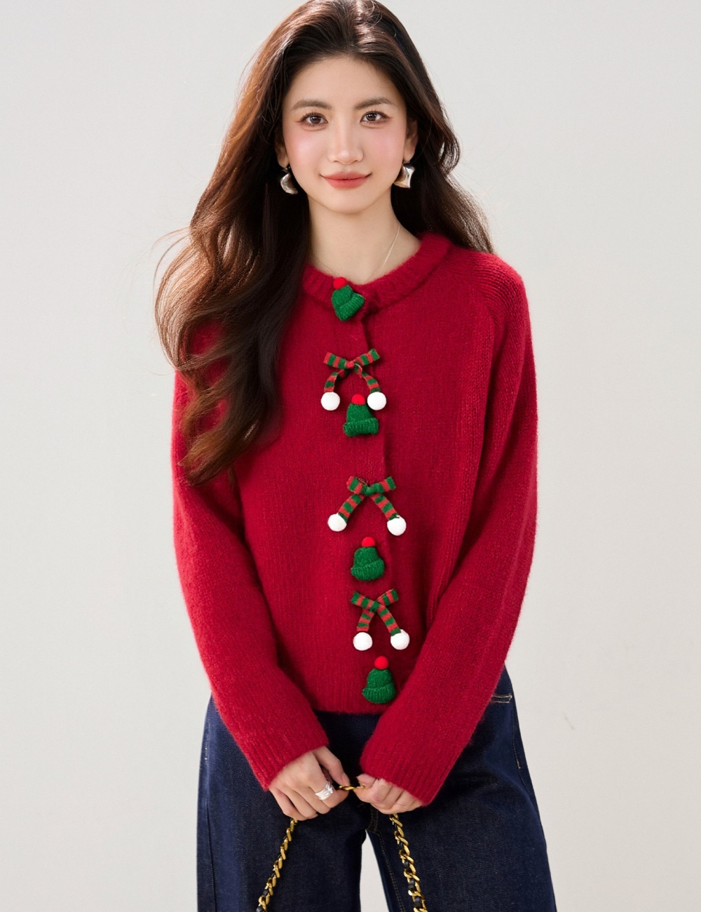 Stereoscopic decoration Korean style tops for women