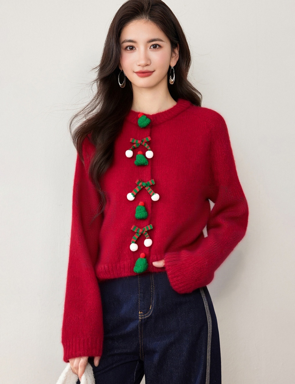 Stereoscopic decoration Korean style tops for women