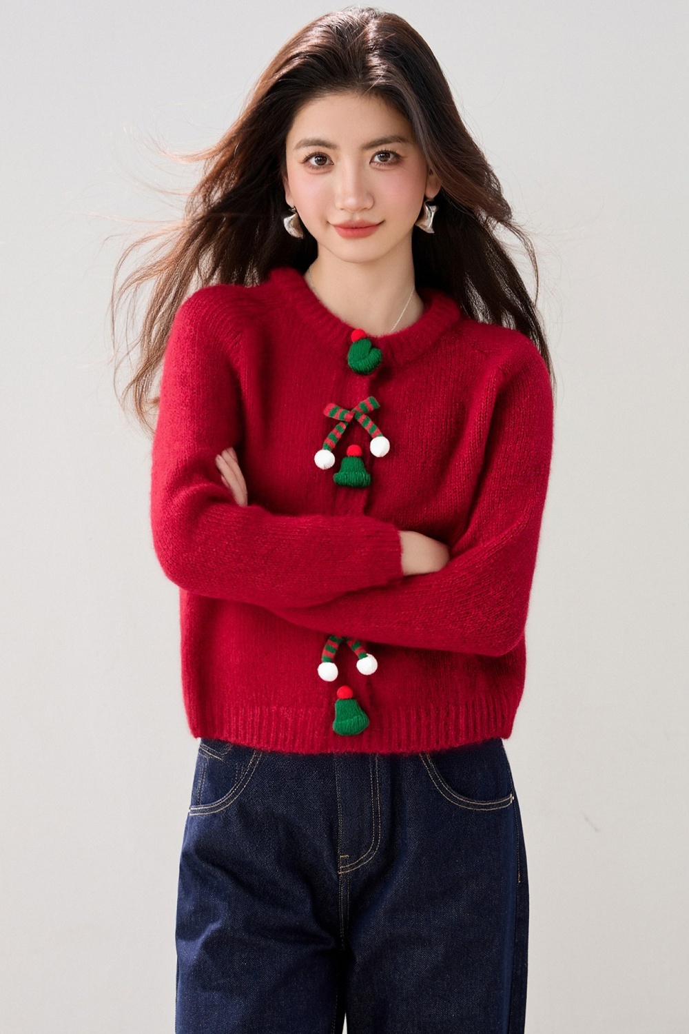 Stereoscopic decoration Korean style tops for women