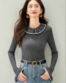 Slim long sleeve mixed colors temperament tops