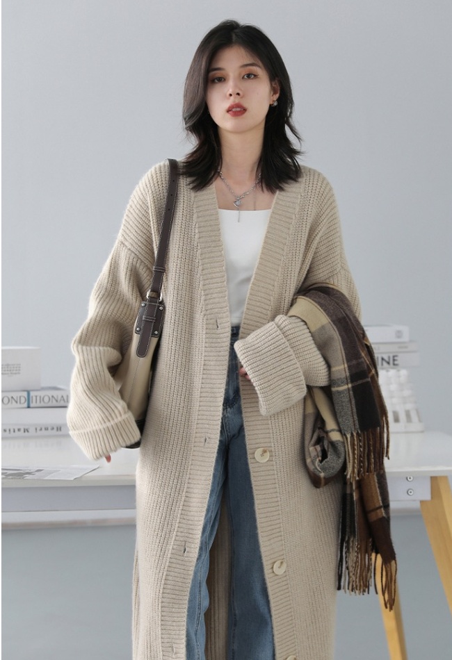 Autumn and winter loose coat knitted sweater for women