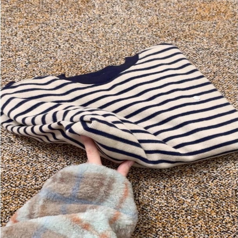 Unique loose sweater American style stripe tops