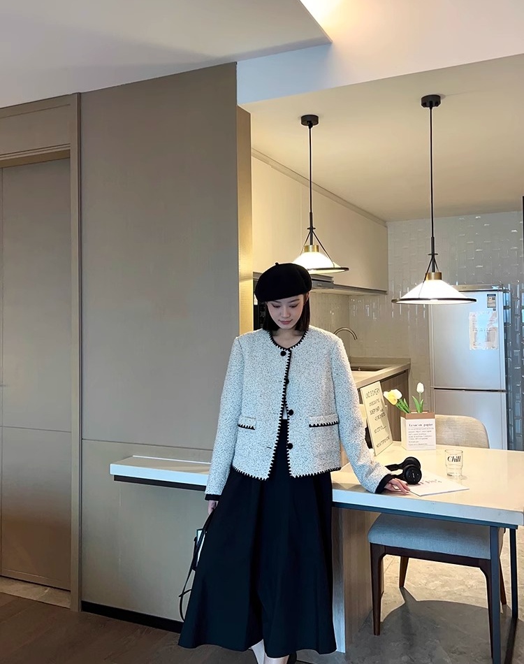 France style winter spring and autumn coat for women