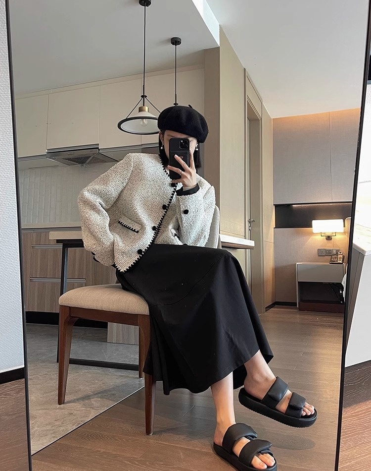 France style winter spring and autumn coat for women