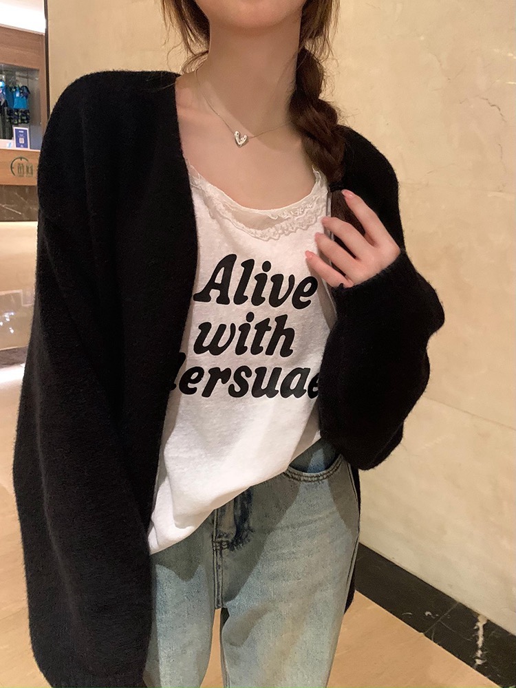 Lazy inside the ride coat autumn and winter sweater for women