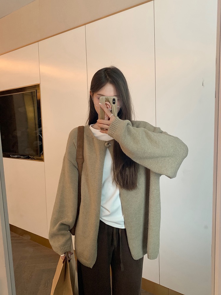 Lazy inside the ride coat autumn and winter sweater for women
