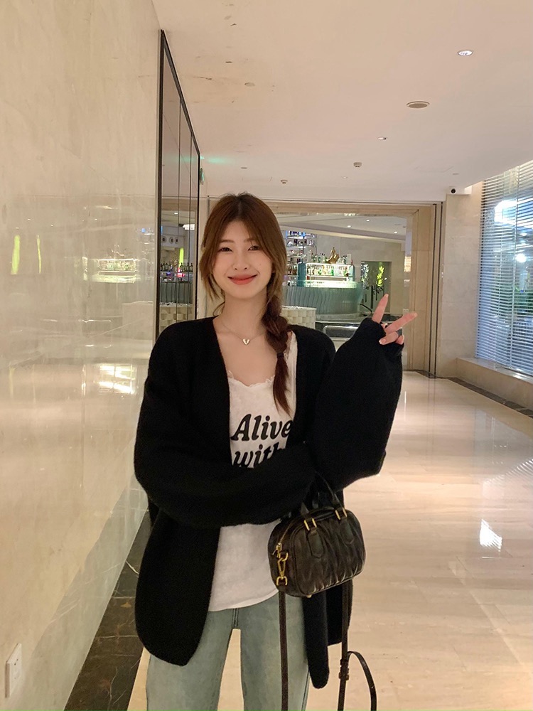 Lazy inside the ride coat autumn and winter sweater for women