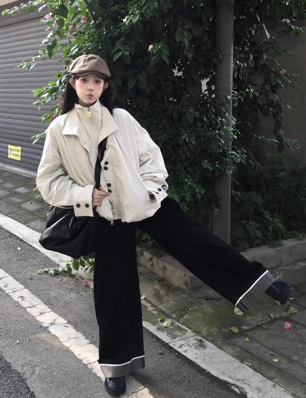 Temperament windbreaker jacket for women