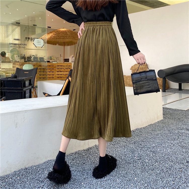 Velvet large yard long dress slim all-match skirt
