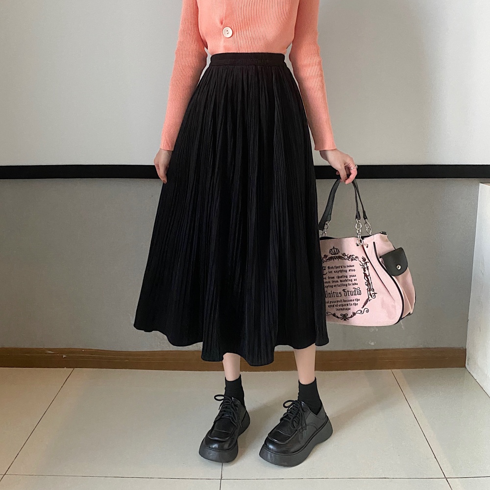 Velvet large yard long dress slim all-match skirt