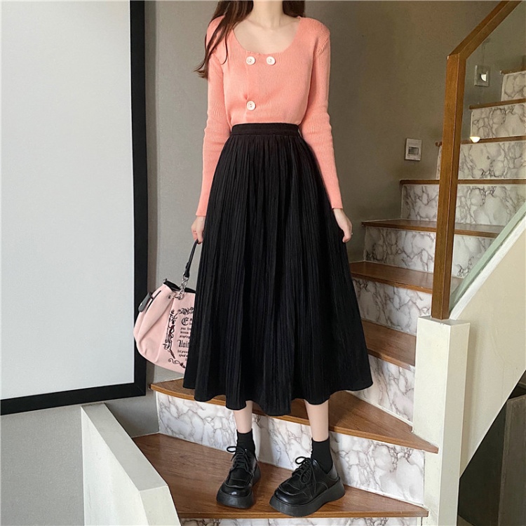 Velvet large yard long dress slim all-match skirt