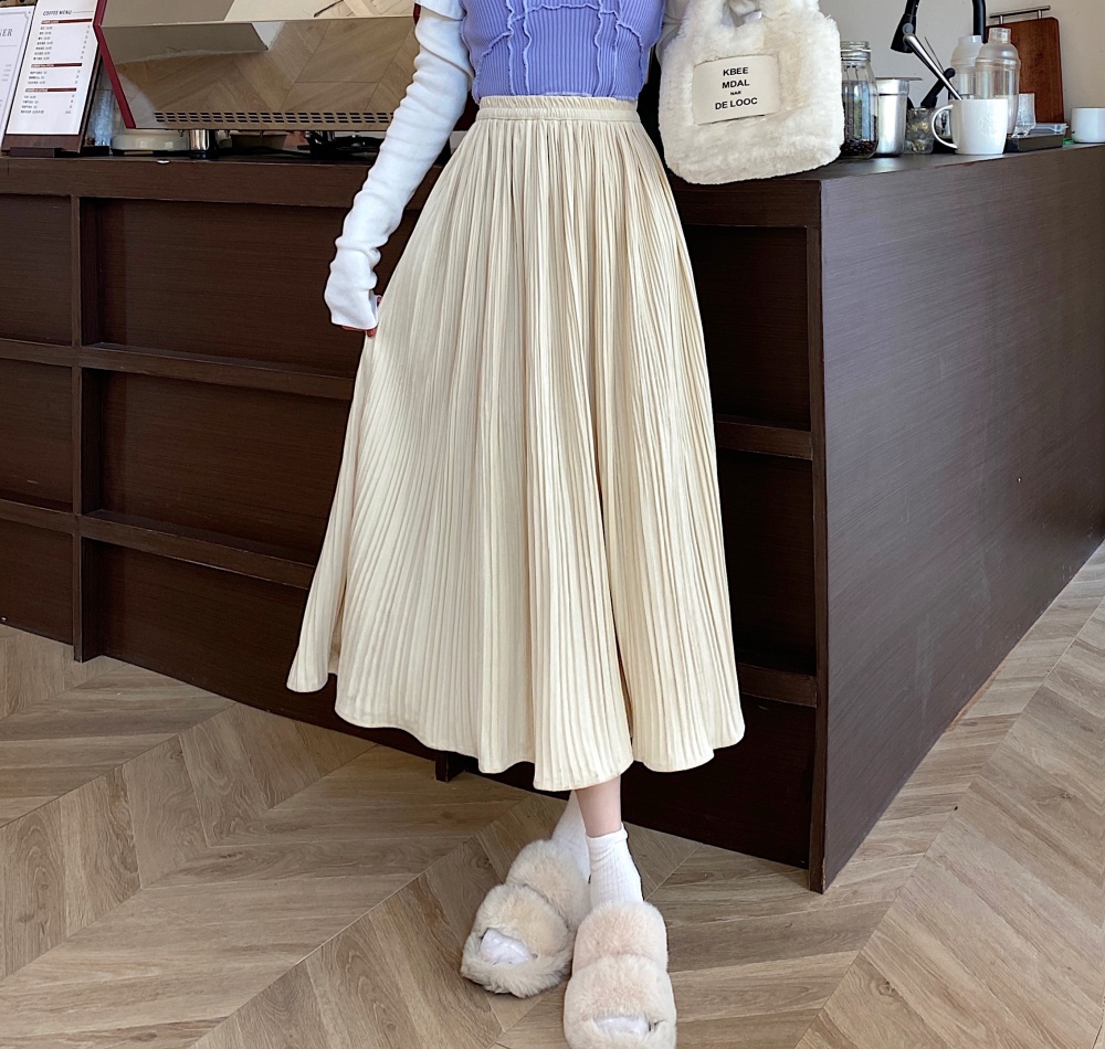 Velvet large yard long dress slim all-match skirt