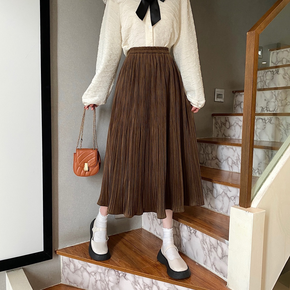 Velvet large yard long dress slim all-match skirt