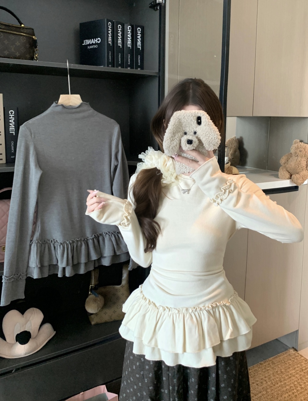 Half high collar inside the ride large yard tops