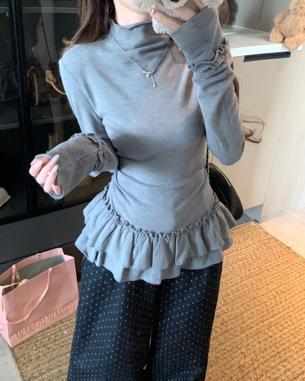 Half high collar inside the ride large yard tops