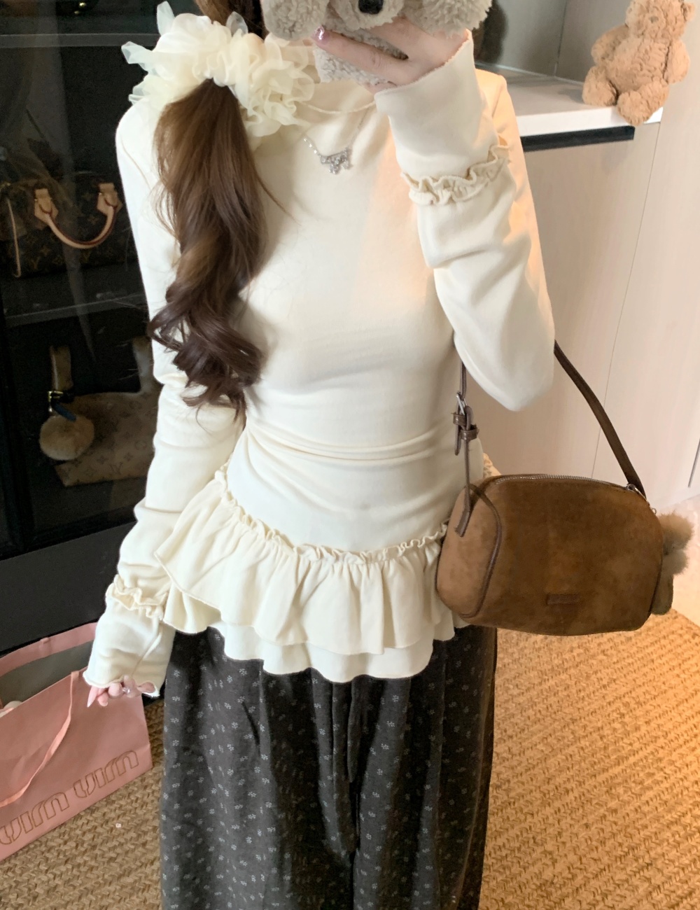 Half high collar inside the ride large yard tops