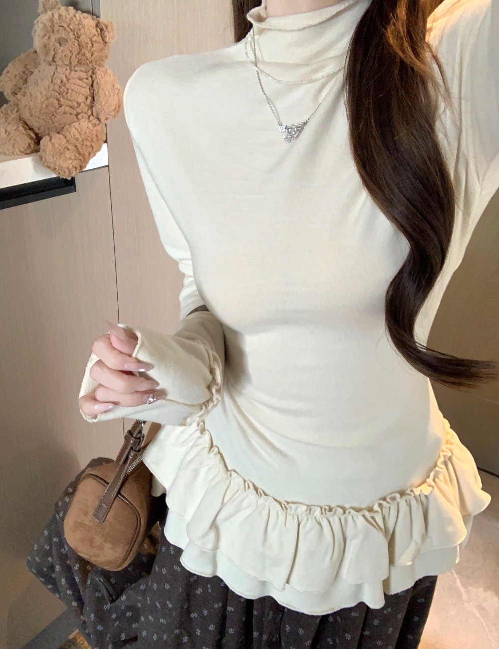 Half high collar inside the ride large yard tops