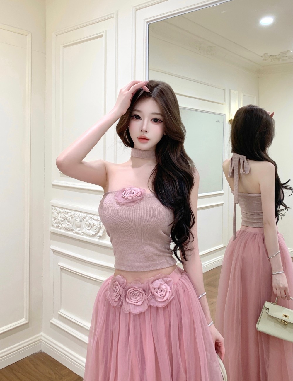 Light luxury dress evening dress a set