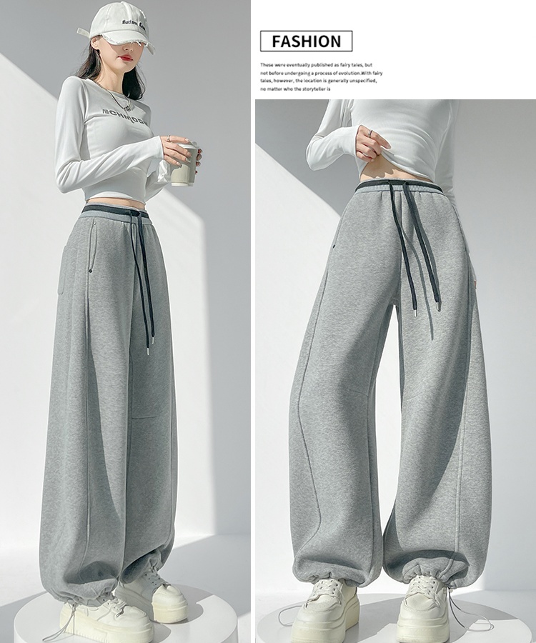 Casual sweatpants all-match wide leg pants for women