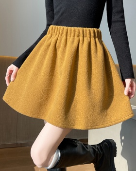 Winter woolen skirt thick A-line short skirt