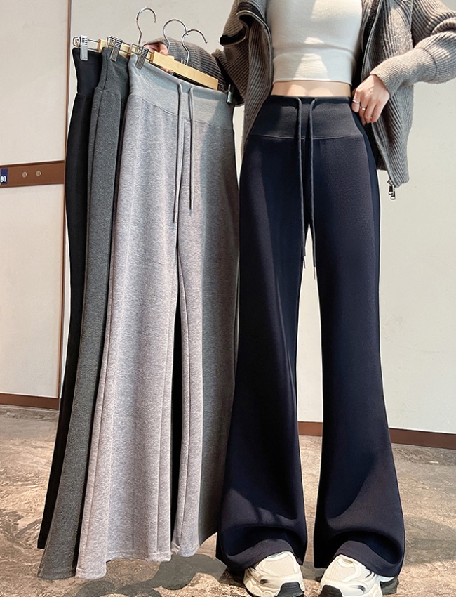 All-match cashmere pants Casual sports wide leg pants for women
