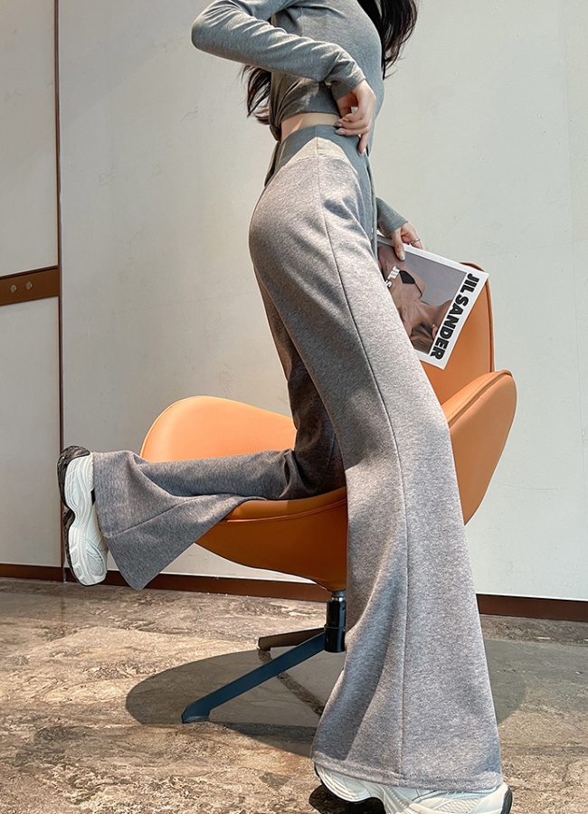 All-match cashmere pants Casual sports wide leg pants for women