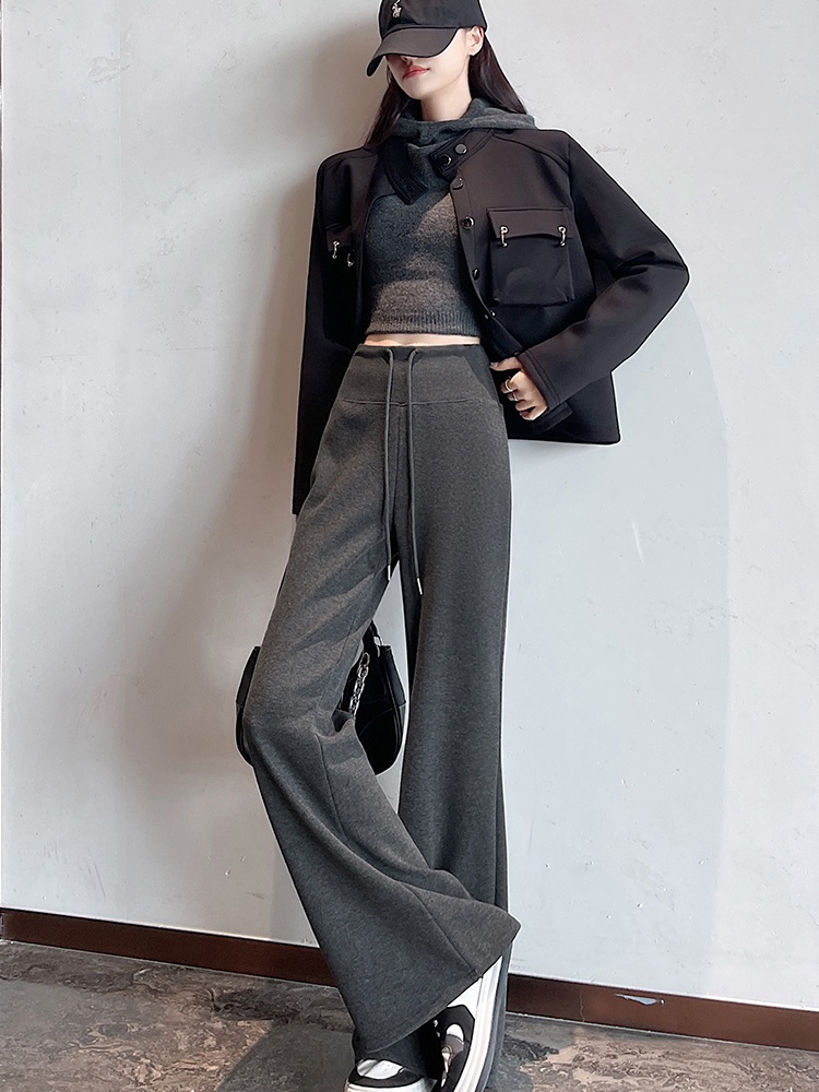 All-match cashmere pants Casual sports wide leg pants for women