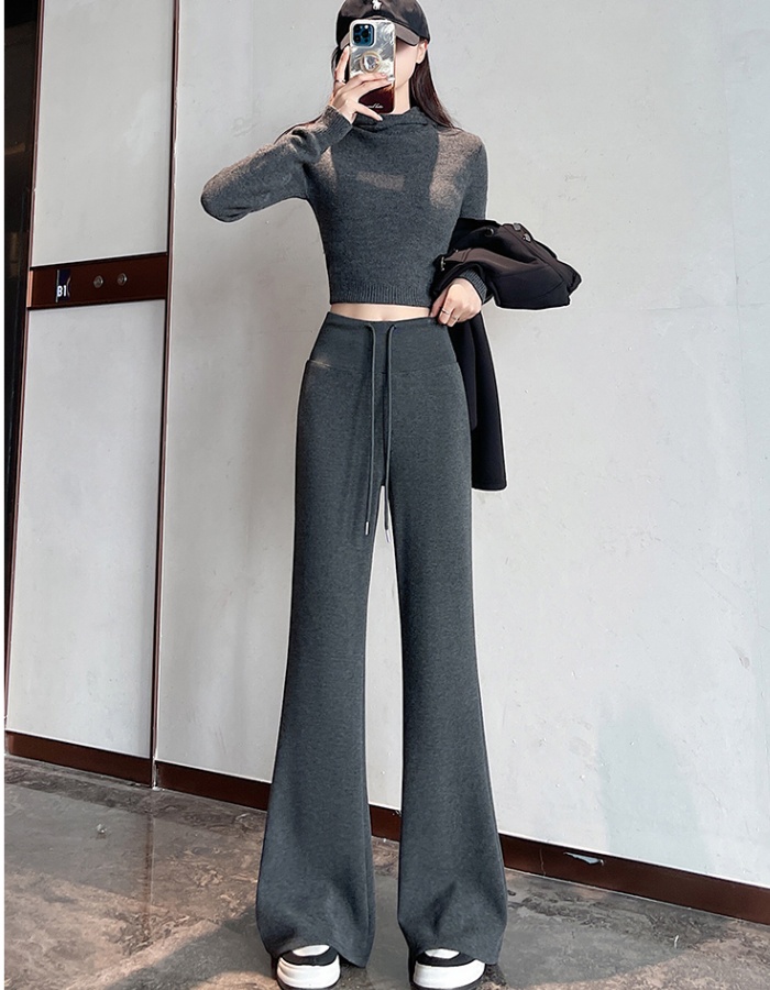 All-match cashmere pants Casual sports wide leg pants for women