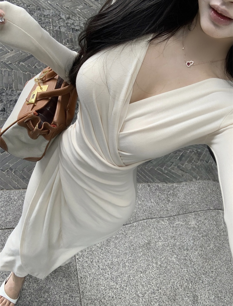 Imitation of cashmere dress split long dress for women