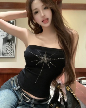 Sexy slim sling tops black spicegirl retro vest for women