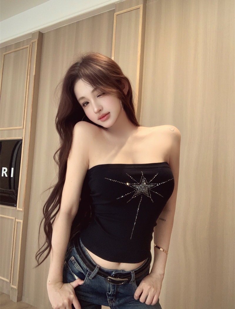 Sexy slim sling tops black spicegirl retro vest for women