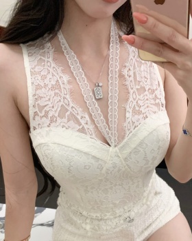 Lace enticement France style vest sling slim tender tops