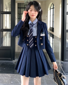 Autumn Woolen dress Pseudo-two coat a set for women