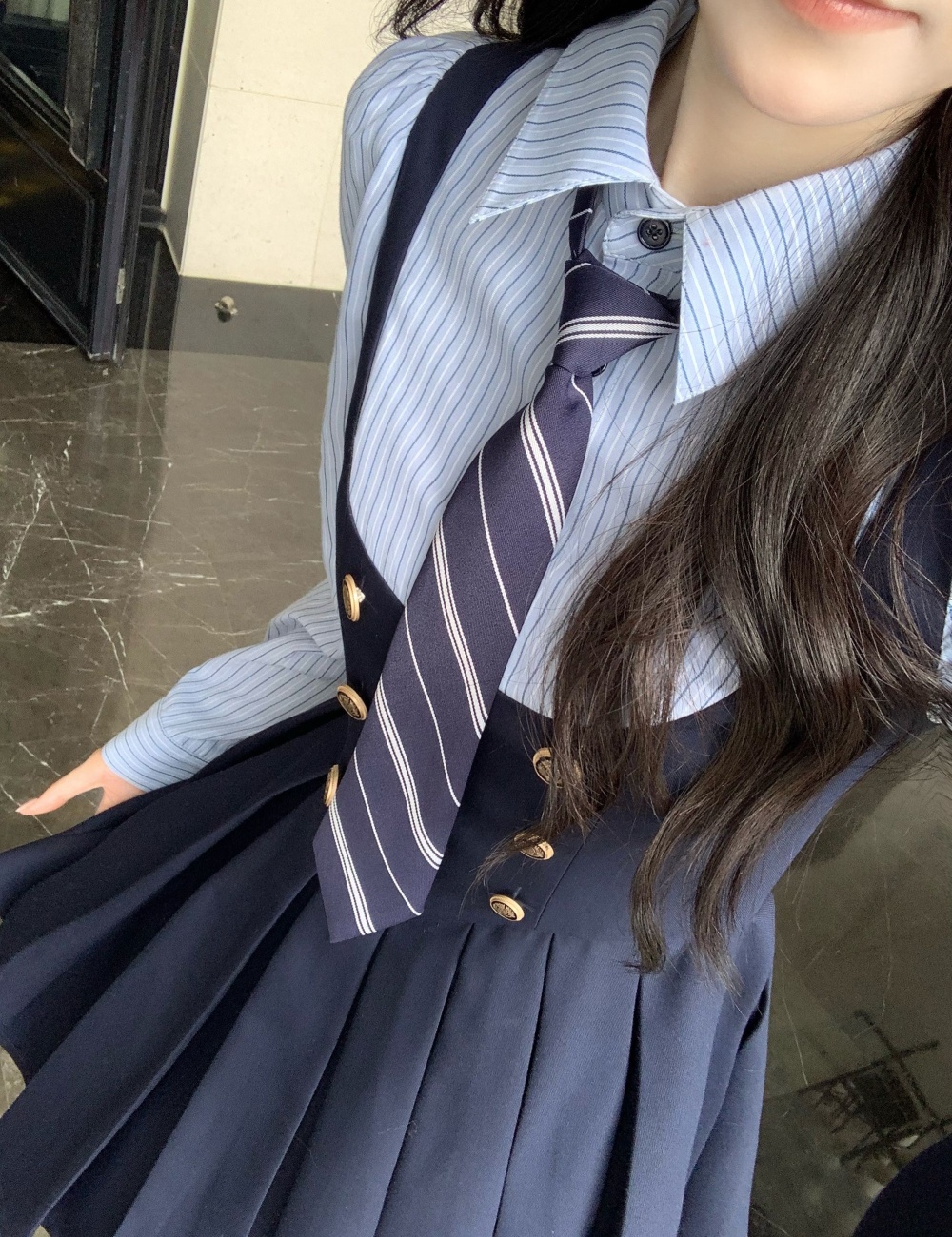 Autumn Woolen dress Pseudo-two coat a set for women