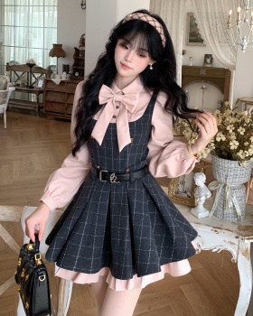 Pleated maiden shirt autumn dress