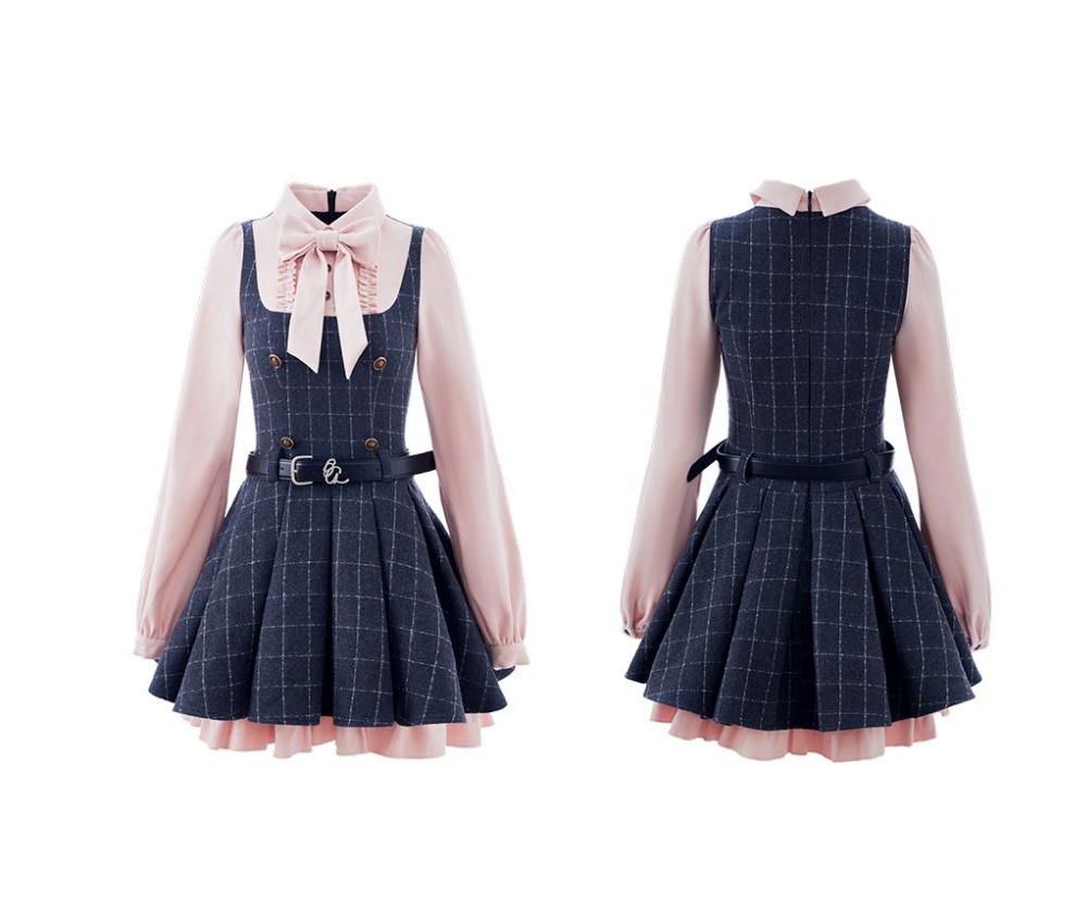 Pleated maiden shirt autumn dress