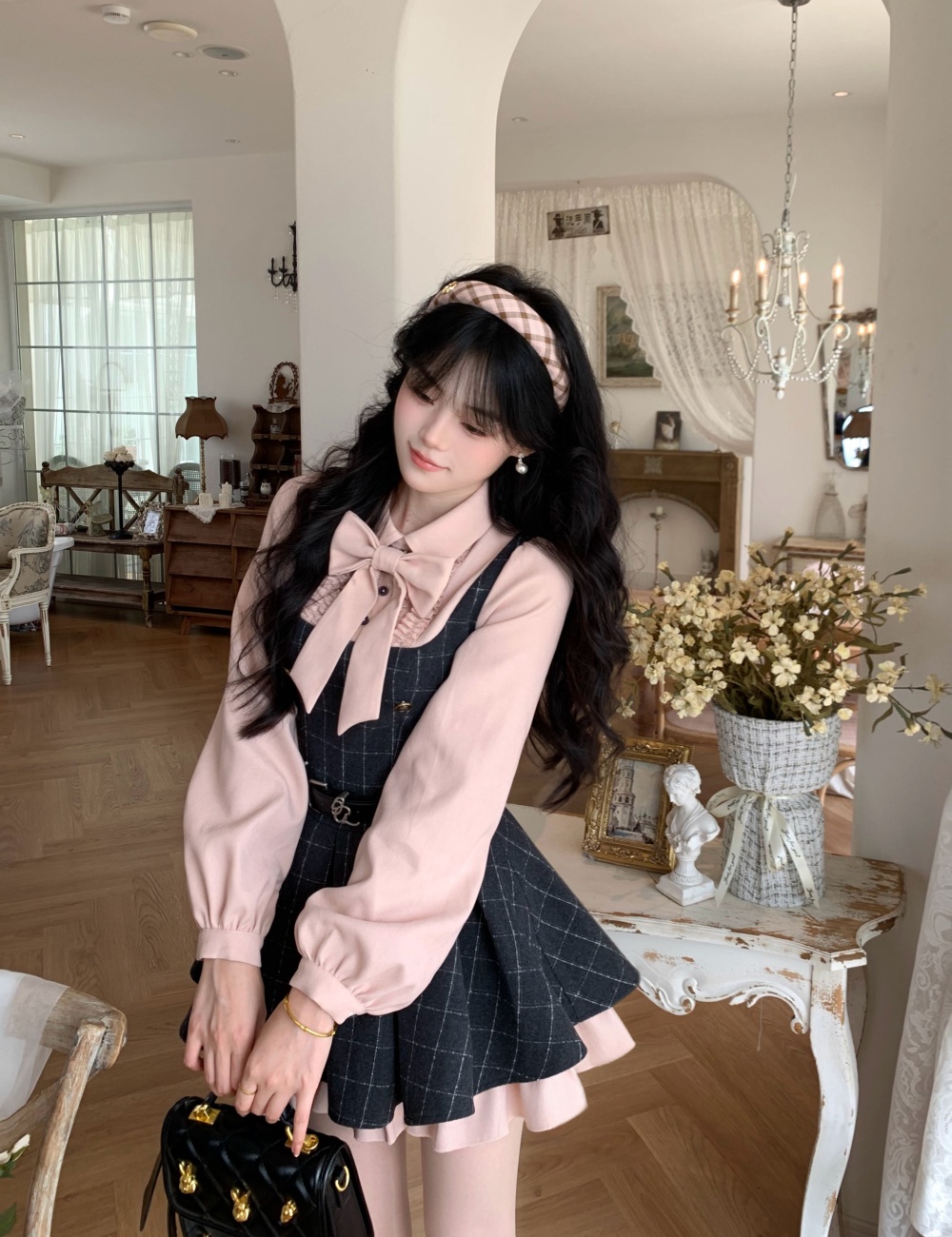 Pleated maiden shirt autumn dress