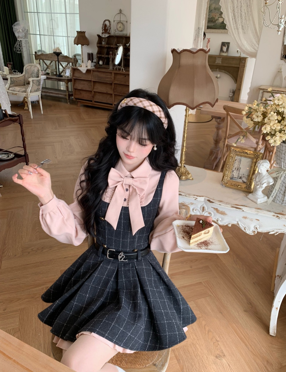 Pleated maiden shirt autumn dress