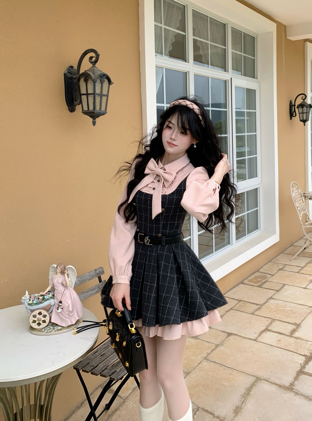 Pleated maiden shirt autumn dress