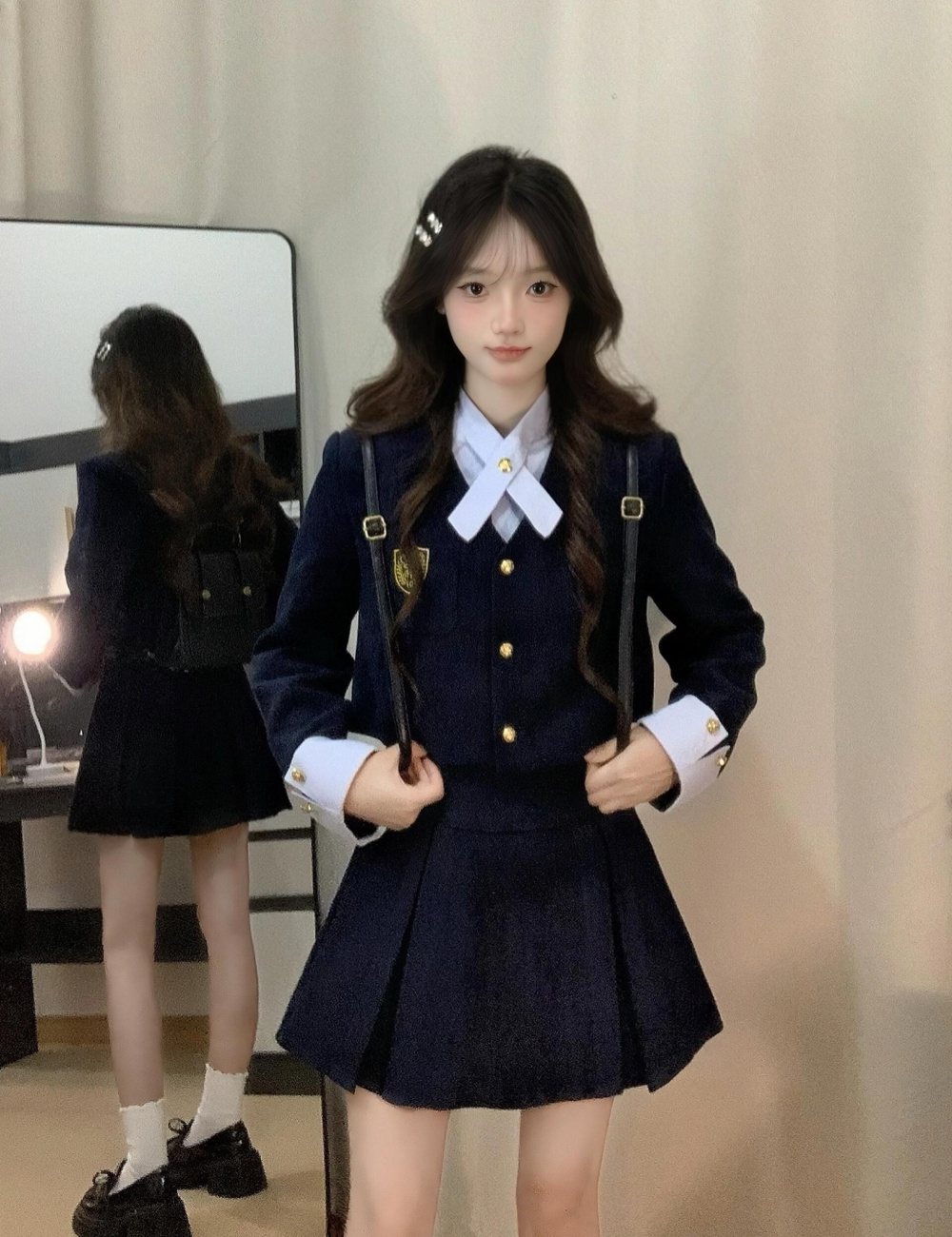 Autumn and winter chanelstyle dress a set for women