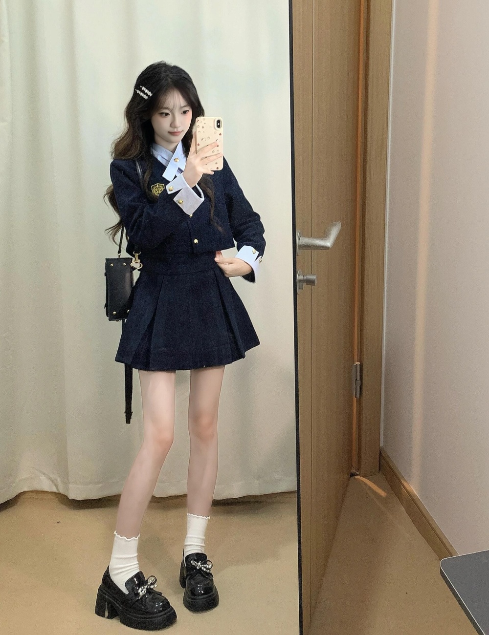 Autumn and winter chanelstyle dress a set for women